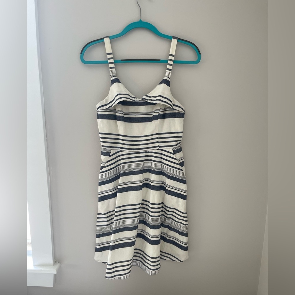 Navy and White Striped Mini Dress